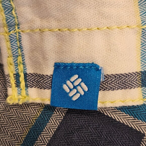 Columbia Mens Blue Plaid Button-Up Shirt L 100% Cotton Casual Long Sleeve Outdoo - Picture 9 of 11